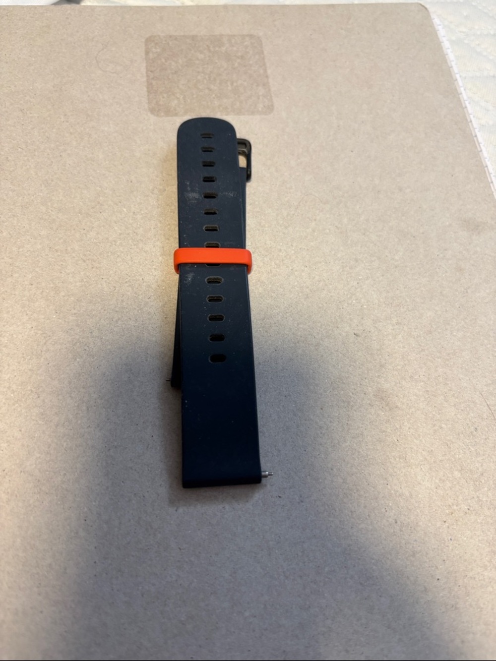 Black Silicone Apple Watch Band with Orange Loop - Compatible Sports Wearable
